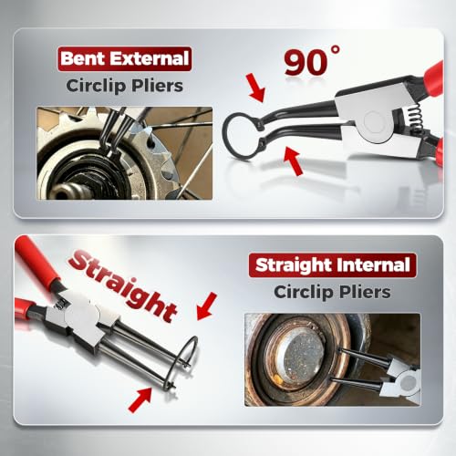 BILITOOLS 4PC 9" Internal & External Snap Ring Pliers Set 9'' Internal & External Snap Ring Pliers Set