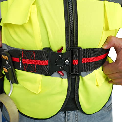 MELOTOUGH 2" Nylon Web Work Belt with Heavy Duty Quick Release Rugged Metal Buckle + Drill Holster Impact Driver Holster with Bit Pouch Heavy Duty Impact Holster for Tool Belt (Left Hand)