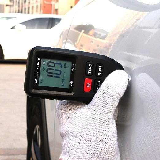 Paint Coating Thickness Gauge RDINSCOS Car Paint Paint Gauge Car Body Coating Thickness Gauge 0-1300μm LCD Display For Iron Aluminum TC100
