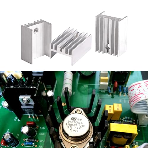 VooGenzek 20 Pieces TO-220 Heatsink and Insulator/Mounting Kits, Heatsink + Screw + Washer + Insulator Rubberised Silicone for TO-220 MOSFET Transistor, 20 x 15 x 10 mm Without needle