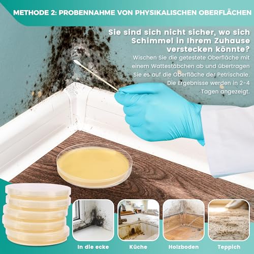 Mold Test Kit for Home - Mold Test for 6 Rooms - Mold Quick Test Room Air Kit for Indoor Air Quality - Includes Identification Guide & Instructions