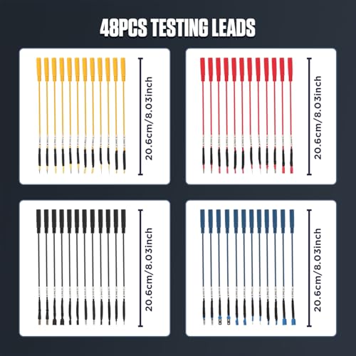 68PCS Automotive Circuit Test Leads Kit,Multimeter Terminal Test Leads Kit,Test Leads,Standard Probes,Alligator Clip,Banana Plug Adapters,SRS Connector