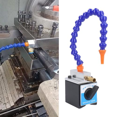 Magnetic Base Coolant Hose, 1/4in Inlet 1/2in Outlet 300mm Long Coolant Oil Water Hose Pipe Adjustable Magnetic Base Holder