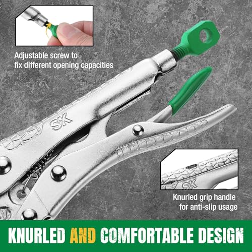 SK 5-Piece Locking Pliers Set, Long Nose & Curved Jaw Vice Grips 5-Piece Set