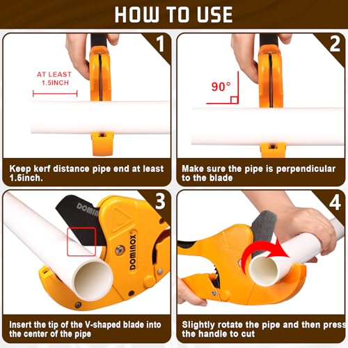 PVC Pipe Cutter, Cuts up to 2-1/2", Ratchet type 2-1/2"(2PCS)