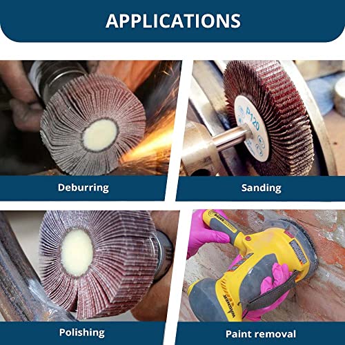 Benchmark Abrasives 3" X 1" (1/4" Shaft) Aluminum Oxide Flap Wheel - 10 Pack (60 Grit) 60 Grit