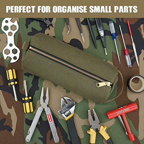Rough Enough Small Tool Bag Pouch Case Box with Zipper Handle Canvas
