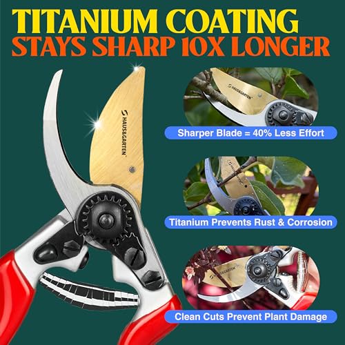 Haus & Garten EnduroPRO Titanium Bypass Pruning Shears and Replacement Blade Bundle