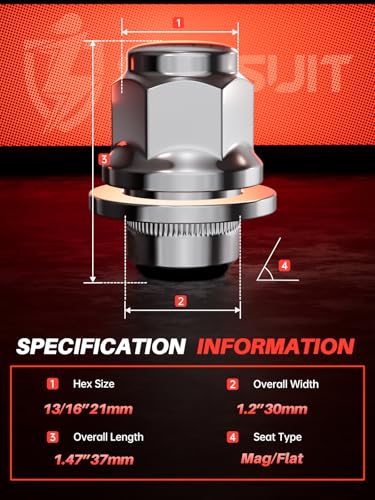 Sposuit 20 Pcs M12x1.25 OEM Factory Style Mag Seat Lug Nuts for Nissan 20 Pack Mag Seat Chrome