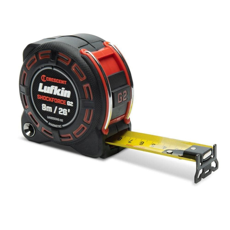 Lufkin Crescent Shockforce G2 26-ft Magnetic Tape Measure- LM1225CME-02 8M/26' - Magnetic