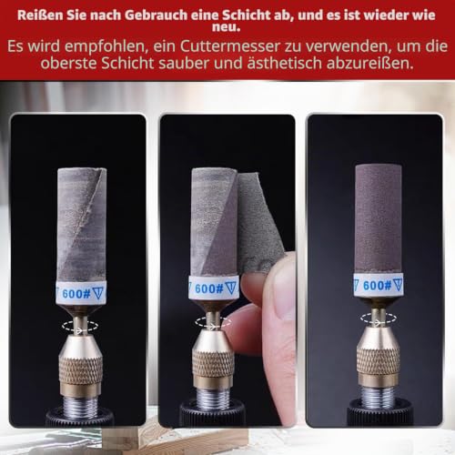 20 Piece Sanding Sleeve Set for Dremel Rotary Tool Sanding Attachments, 600/800/1000/1200 Grit Sanding Rollers Accessory Set with 3 mm Shaft for Metal Stone and Wood Sanding 20pcs--Mixed1