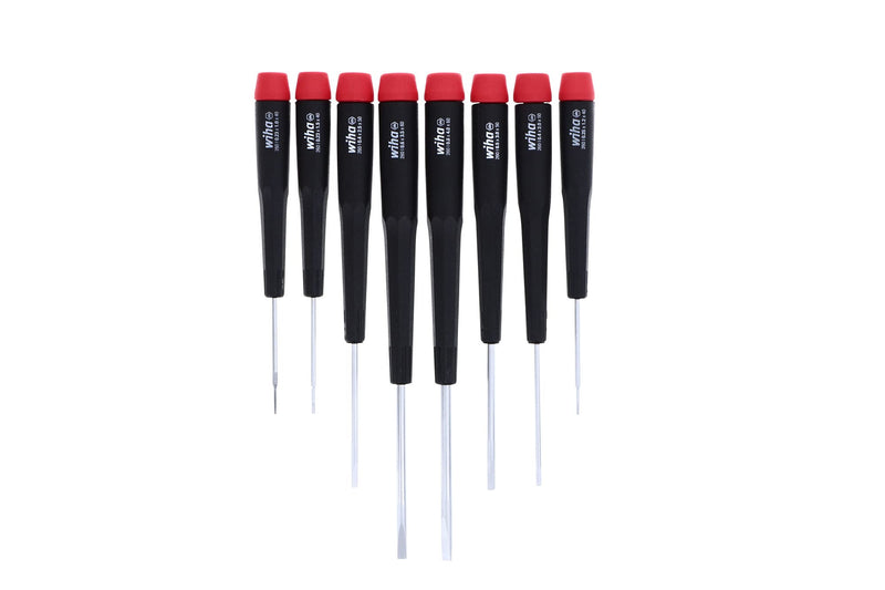 Wiha 26098 Precision Slotted Screwdriver Set in Canvas Pouch, 8 Piece Set