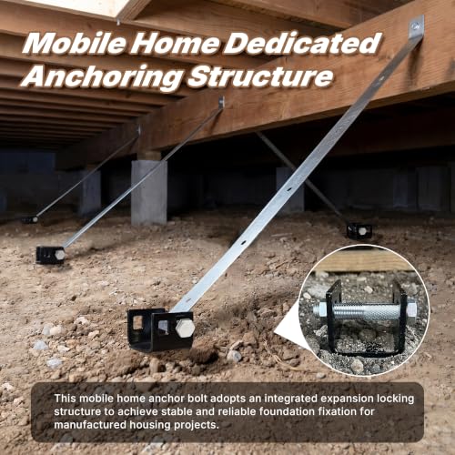 Mobile Home Anchor Bolt with Nut, Expansion Anchor Bolt 8 Pack