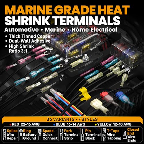 SOMELINE Crimping Tool Kit, 22-10 AWG, 36 Types Heat Shrink Wire Connectors 36 Types + 2 Tools
