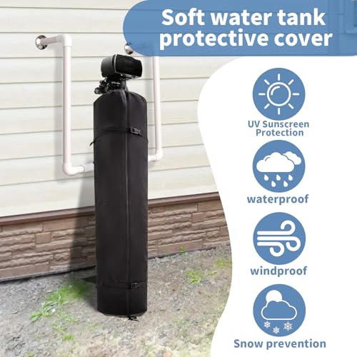 Heavy Duty Water Softener Tank Jacket,Outdoor Insulated Water Softener Tank Cover,600D Oxford Fabric with Plush Lining