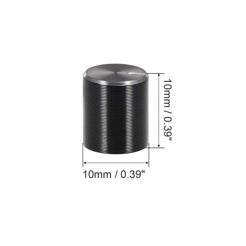 sourcing map 3pcs. Potentiometer knob knurled shaft aluminum volume control knob 6mm shaft diameter. 10mmx10mm black