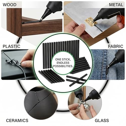 50Pcs Black Hot Glue Sticks Full Size for DIY Art Craft, 0.43” Diax8” Long Full-size | 0.43" Dia. X 8" Long
