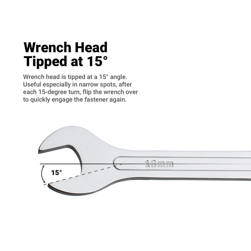 Capri Tools Super-Thin Open End Wrench Set, Metric, 6 to 19 mm, 7-Piece (11850-7MRK) Metric Set 7-Piece (6 to 19 mm)