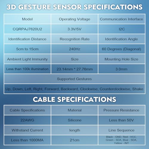 CQRobot PAJ7620U2 Gesture Recognition Sensor Recognises up to 9 Gestures