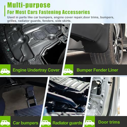 mxuteuk1/4+M4.2 U-Nut Clips & Hex Head Automotive Body Fender Bolts Kit,for Most Cars Fender,Engine Undertray Cover, Engine Cover & Bumper Fender Liner