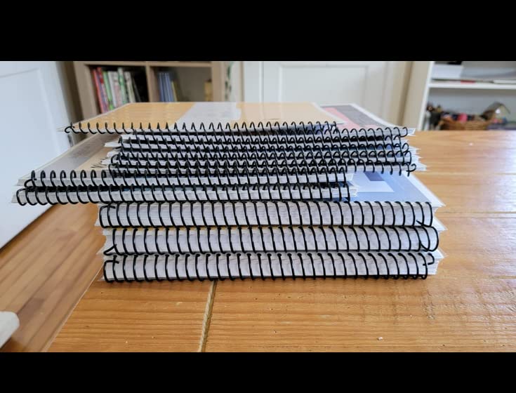 Plutreas 100 Pack Plastic Spiral Binding Coils, 4:1 Pitch, Spiral Binding Spines for Office Documents, Engineer Papers, Business Projects (10mm (75 Sheet Capacity)) 10mm (75 Sheet Capacity)