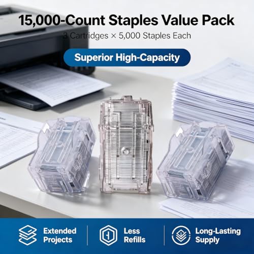 3-Pack 3900 Staple Compatible with Toshiba Staple-3900 Stacker Staples Refills (3 Cartridges x 5,000 Staples Each)