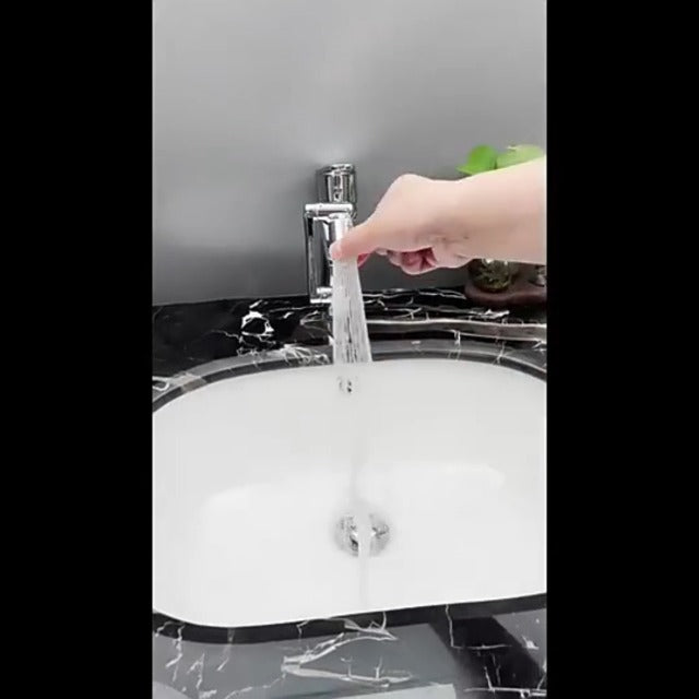 1080 Degree Rotating Multifunctional Extension Tap, Yrakozin Tap Attachment with 2-Way Adjustable Aerator for Kitchen Bathroom, 1440° Tap Extension with Aerators - Silver Messing + Silikon