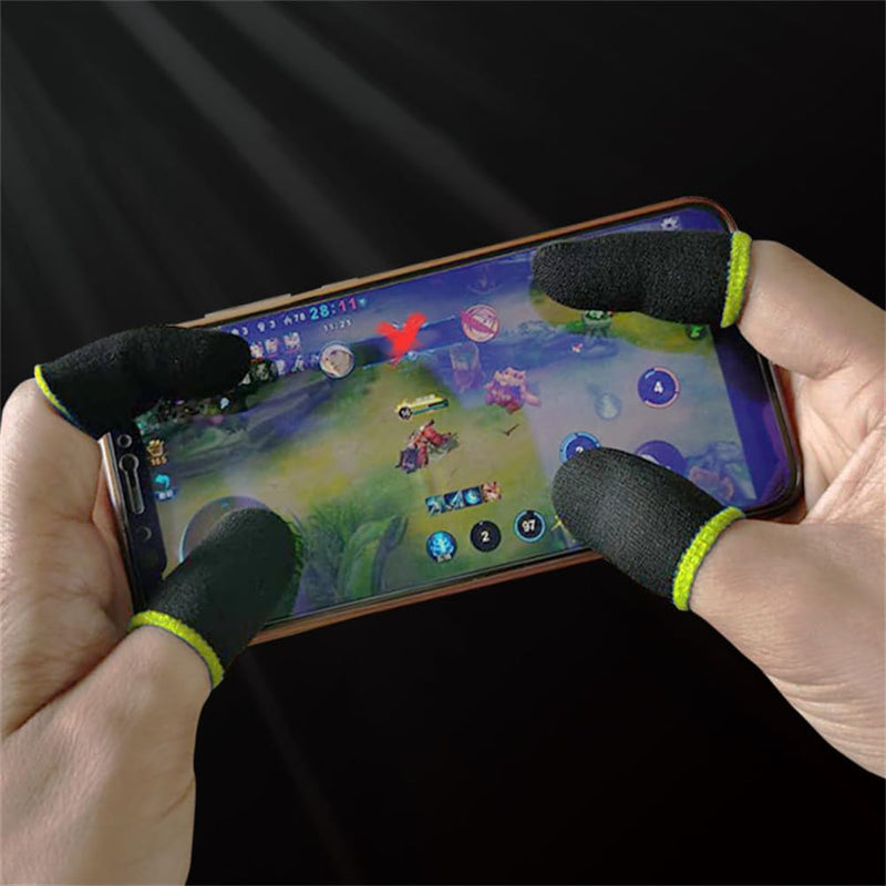 Mobile Phone Gaming Finger Sleeves, Gamer Thumb Protector/Stabilizer/Compression Support Sleeve, Game Hand Controller Gloves/Cover/Wrap, Durable Fiber/Breathable/Sweatproof, 10 Pcs