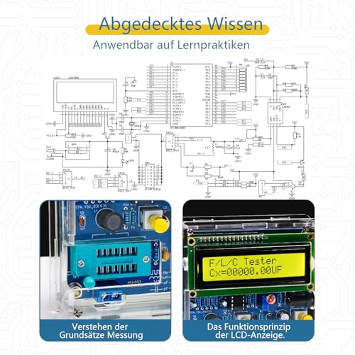 EIELE Soldering Exercise Set, Multifunctional Capacity Meter, Measuring Frequencies, Excellent Soldering Exercise Project, Suitable for School Lessons and Soldering Enthusiasts (Soldering Required)