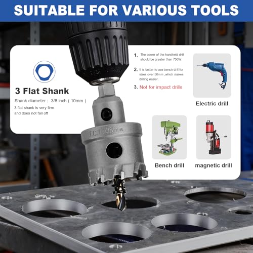 6.5 ” (165mm) Tungsten Carbide Tip Hole Saw,Hole Saw with M2 Pilot bits 6.5 ” (165mm)