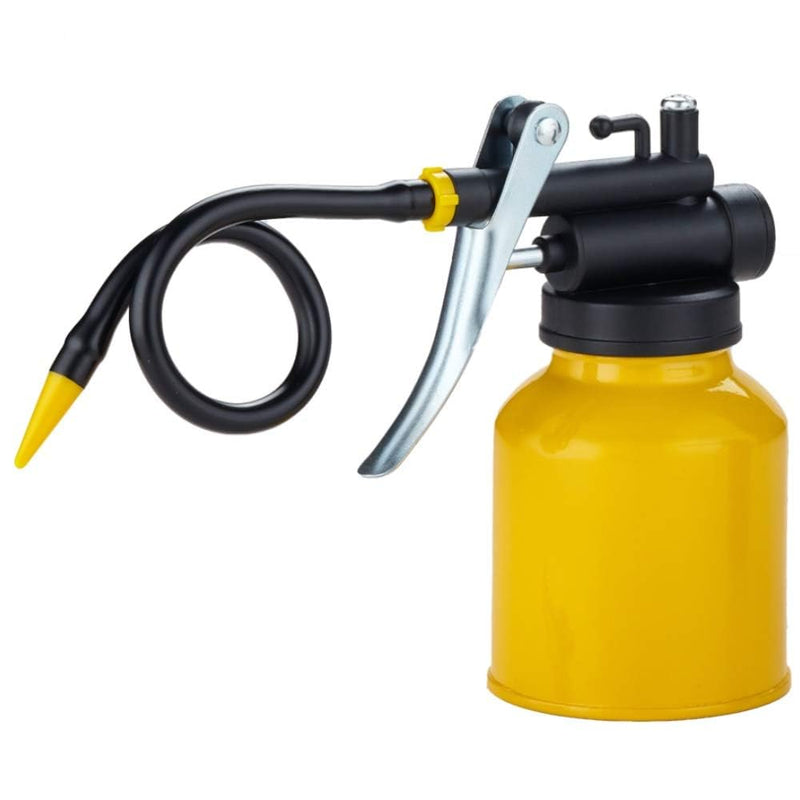 Hand Pump Oiler Can Professional Level 8 oz. Capacity Pump Oiler with Metal & Long Flex Spout 1