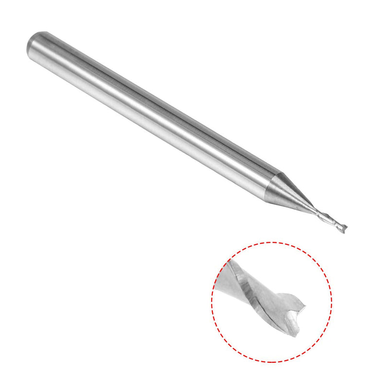uxcell 5PCS 1/8" Shank 0.8mm x 3mm Carbide End Mill CNC Router Bits 2 Flute Milling Bit for Acrylic PVC MDF Wood