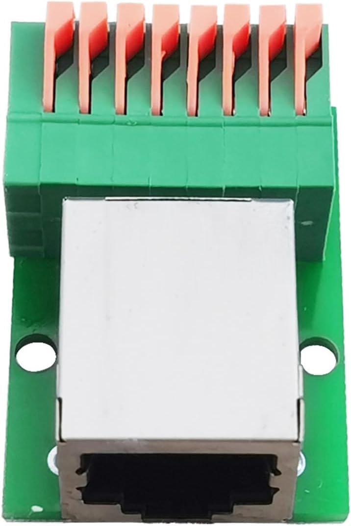 PENGLIN 2pcs RJ45 Horizontal Female to 8 Pin Terminal Strip | RJ45 8P8C to 8 Pin Crimp Terminal Ethernet Adapter with PCB Board