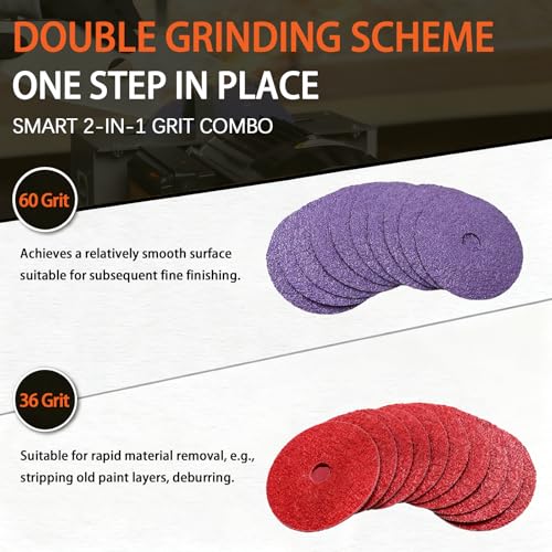 24 Pack 9" Sanding Disc, 36 Grit & 60 Grit Sanding Disc Fits for JLD10-9 Lawn Mower Blade Sharpener and with 9 inch Grinding Wheel Lawn Mower Blade Sharpener and Grinder 24packGrit