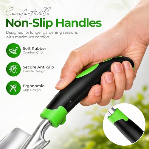 Garden Tools Set 8 PCS Heavy Duty Stainless Steel Gardening Tools for Women Plastic - Pack of 8
