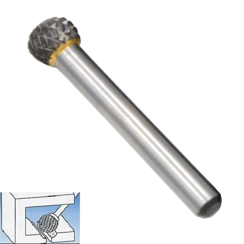 5pcs 1/2 Dia,Carbide Burrs, Ball,Flat Rounded Cutter Cylinder,Pointed Tapered Cone,Flame,Heavy Duty Grinding Double Cut Heads Chamfering Deburring for Steel Metal Metalworking Rotary Tools 1/2'' (12mm) 5pcs set