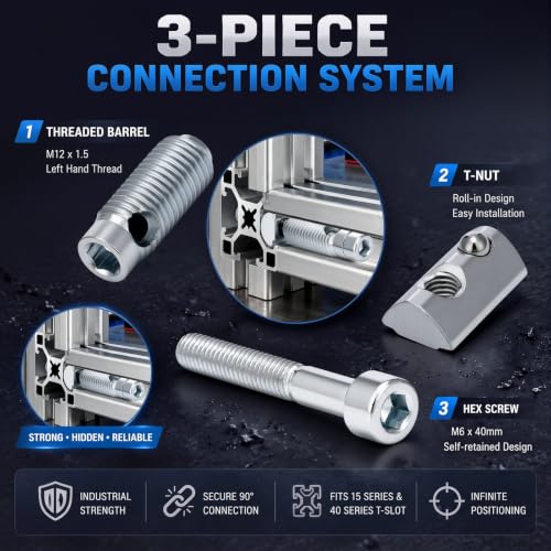 Flutesan 10 Pack T Slot Connector for 15 Series 40 mm Aluminum Extrusion
