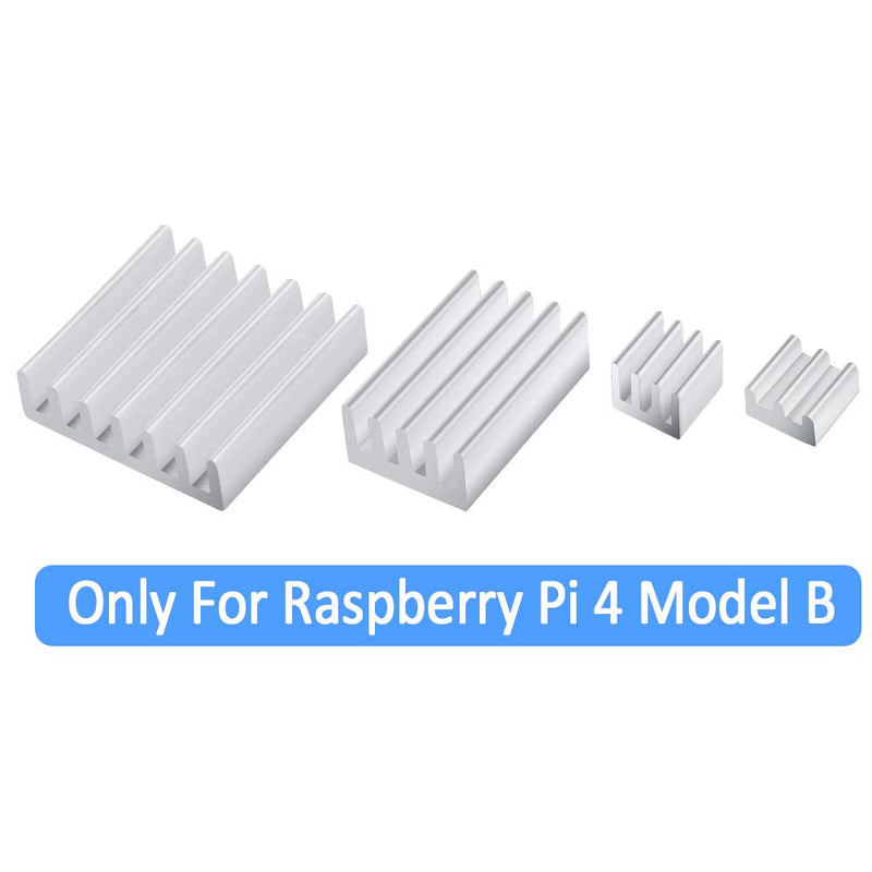 24 pieces heat sink aluminum for Raspberry Pi 4 Model B cooling fins aluminum set Raspberry Pi 4 aluminum heat sink with thermally conductive adhesive tape for Raspberry Pi 4