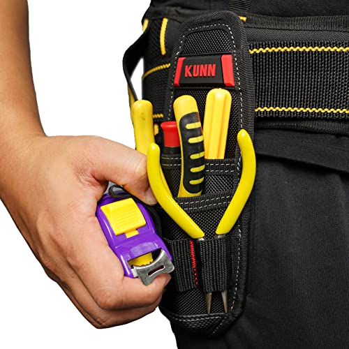 KUNN Construction Tool Holder Small Electrician's Tool Pouch for Tool Belt + Small Kneeling Pad 9"X6.5"X1" Mini Foam Kneeing Pad with 360°Hook Heavy-Duty NBR Foam