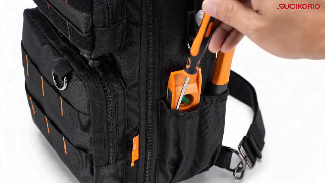 Tactical Electrician Tool Pouch Bag Small Compact & Portable HVAC Crossbody Sling Tool Bag Waterproof Technician Tools Pouches Organizer With Compartments, Shoulder Strap