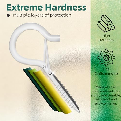 95Pcs #8 Pocket Hole Screws Assortment Kit & 20PCS Q-Hanger Hooks with Safety Buckle, 2.2 Inch White Eye Hook Screw Cup Wall Ceiling Q-Hanger Hooks, Anti-Rust Zinc Plated Pocket Screws