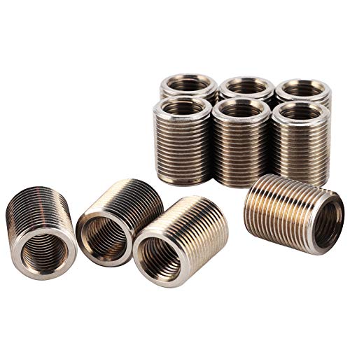 Thread Repair Inserts, Durable Stainless Steel Reducing Nut Thread Repair for Auto Workshop 303 Stainless Steel Red M14x1.5 Female M20x1.5 Male 25mm 10PCS