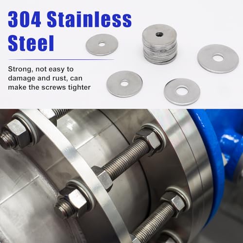 50Pcs M10×40mm Fender Washers 304 Stainless Steel Flat Large Fender Washer Metal Flat Washers for Screws and Bolts 50