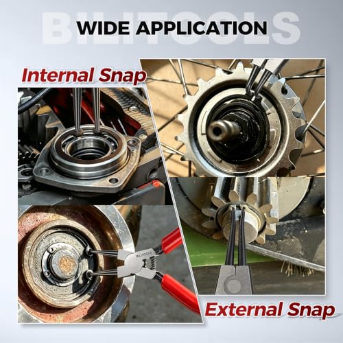 BILITOOLS 4PC 9" Internal & External Snap Ring Pliers Set 9'' Internal & External Snap Ring Pliers Set