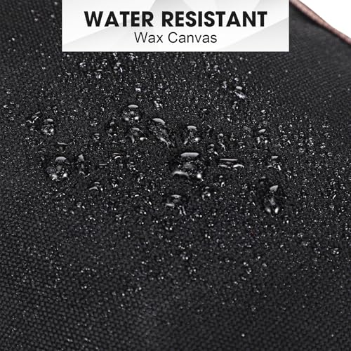 Abbylike 6 Pack Waxed Canvas Tool Pouches 12 x 7.5 x 2 Inch Small Tools Bag Heavy Duty Canvas Zippered Pouches Small Waterproof Utility Tool Pouch for Portable Multipurpose Storage Organizer Supplies