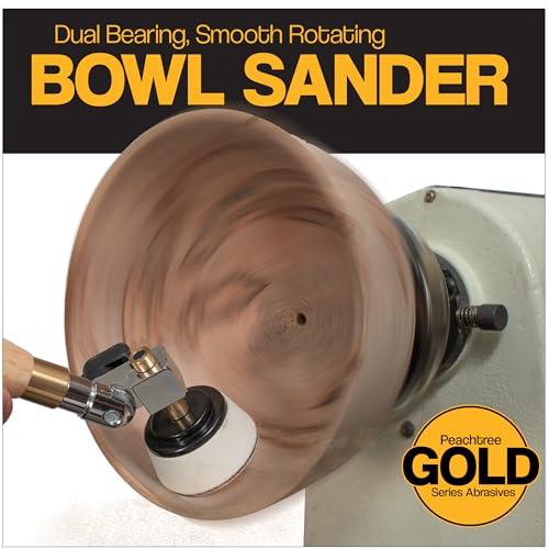 Bowl Sander for Woodturning 69-Piece Set (80/120/150/220 grits) with 800 Grit Keystone Flex Edge 2" Gold Sanding Discs