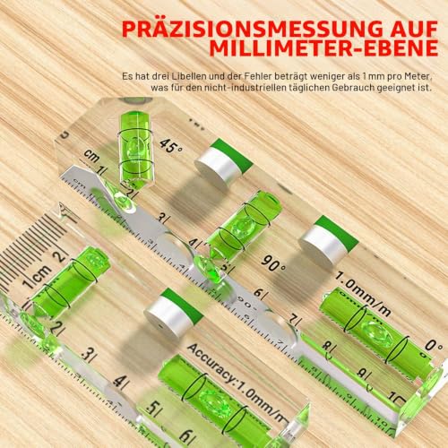 Magnetic Spirit Level, Acrylic Spirit Level, Small, Compact Dragonfly Spirit Level Tool for Horizontal and Vertical Measurements (75 x 25 x 15 mm) 75*25*15mm
