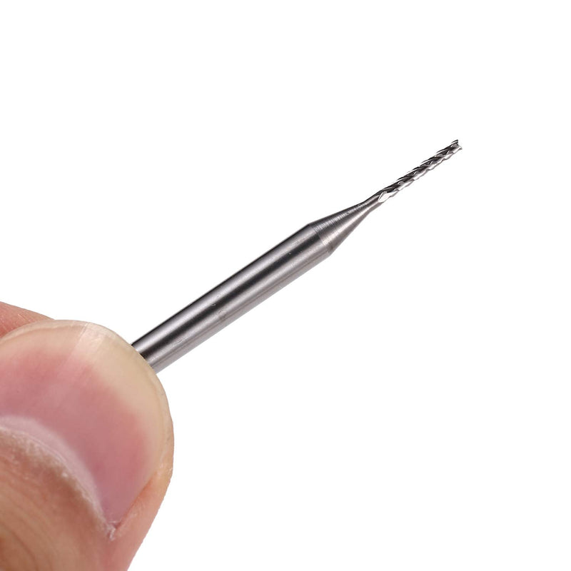 EU_HOZLY 3.175mm Carbide End Mill Engraving Bits CNC Circuit Board Machines 1.0mm Cutting Edges Pack of 10