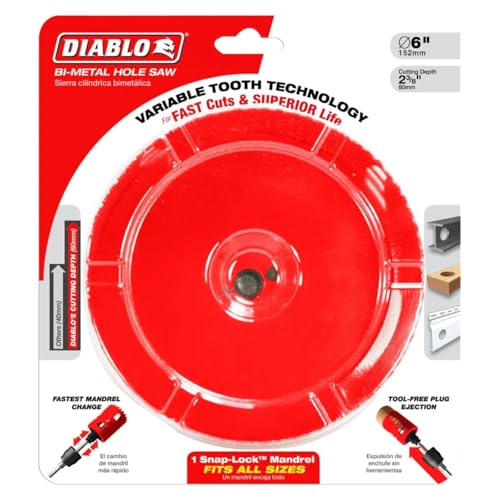 Diablo Bi-Metal Hole Saw - 5" Diameter, 2-3/8" Length 5"