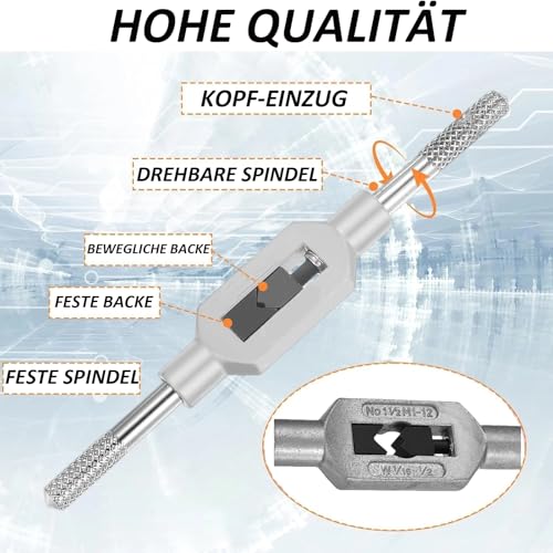 Holder for taps, adjustable PRO tap wrench, M1-M12 | Thread cutting thread tool